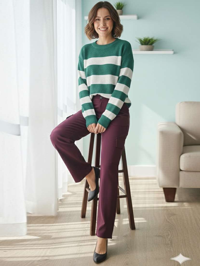 women self designed long sleeve pullover - 22361898 -  Standard Image - 1