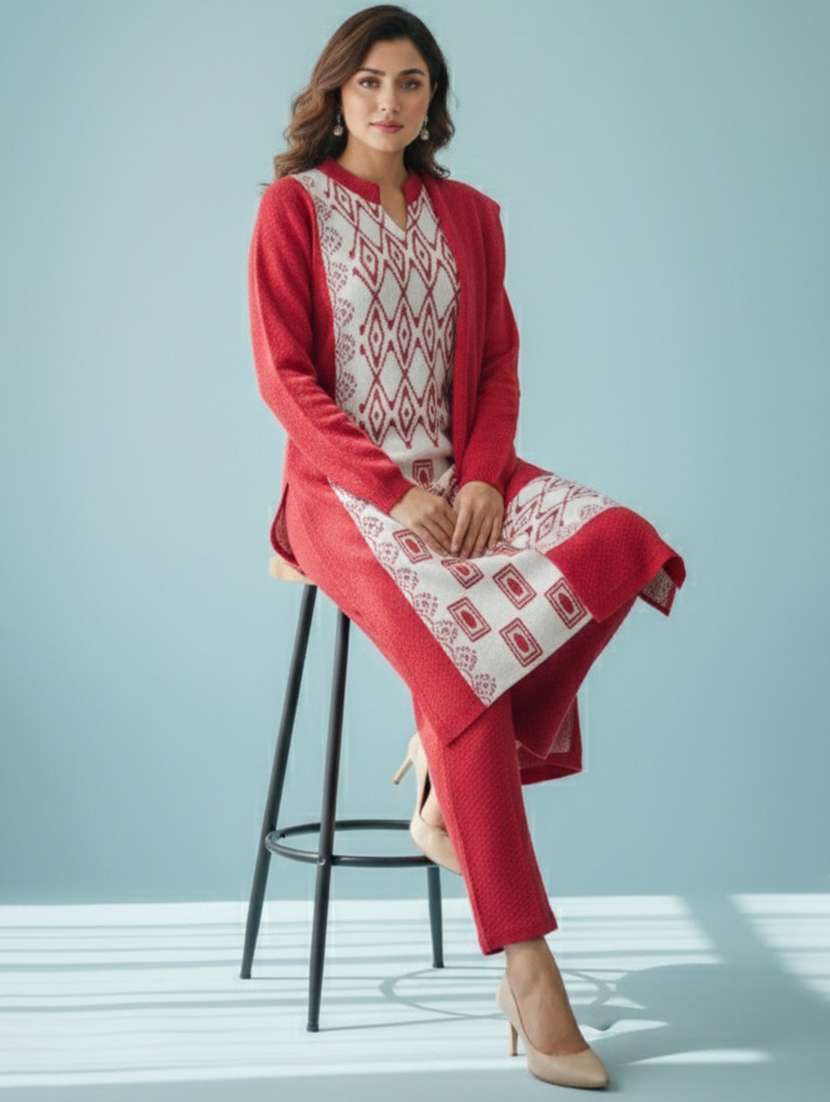 women self design long sleeve kurta pant with dupatta set - 22361901 -  Standard Image - 1