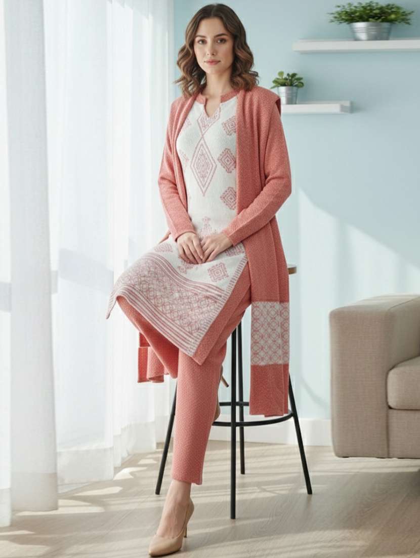 women self design long sleeve kurta pant with dupatta set - 22361902 -  Standard Image - 1