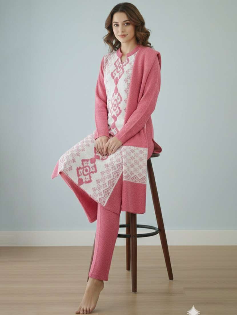women self design long sleeve kurta pant with dupatta set - 22361903 -  Standard Image - 1