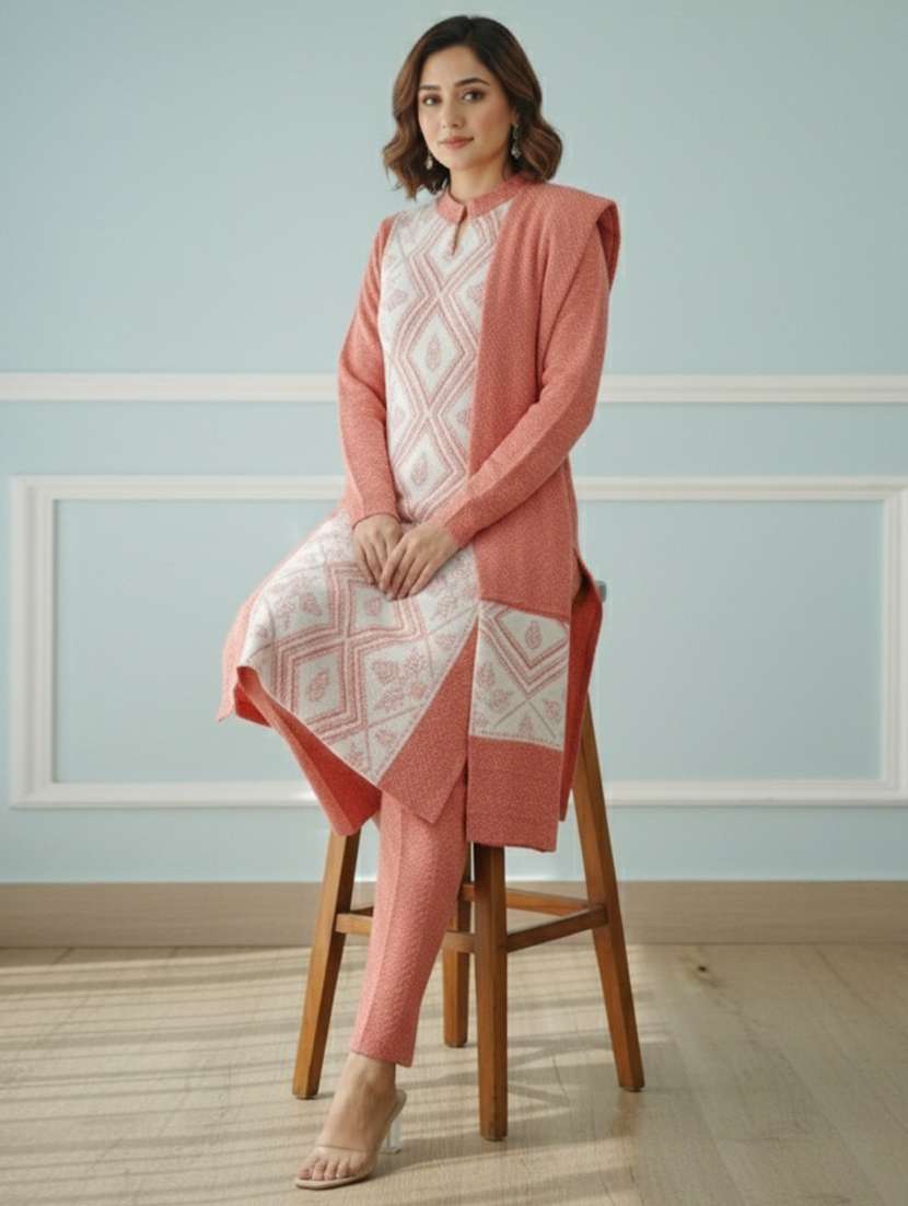women self design long sleeve kurta pant with dupatta set - 22361904 -  Standard Image - 1