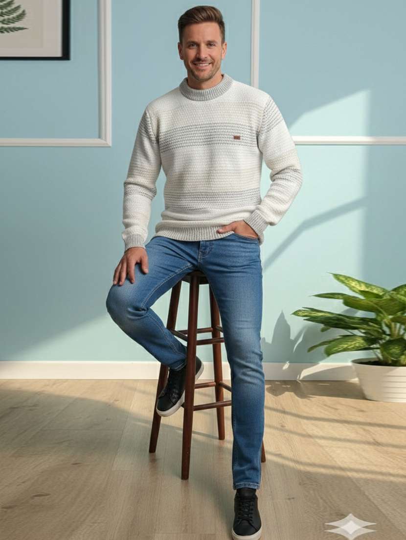 men striped long sleeve regular fit pullover - 22361905 -  Standard Image - 1