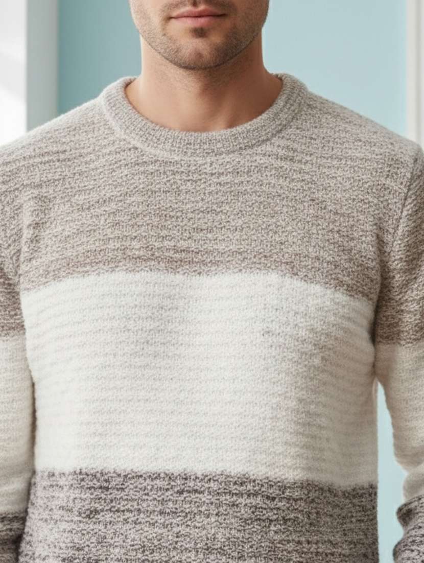 men color block long sleeve regular fit pullover - 22361906 -  Standard Image - 4