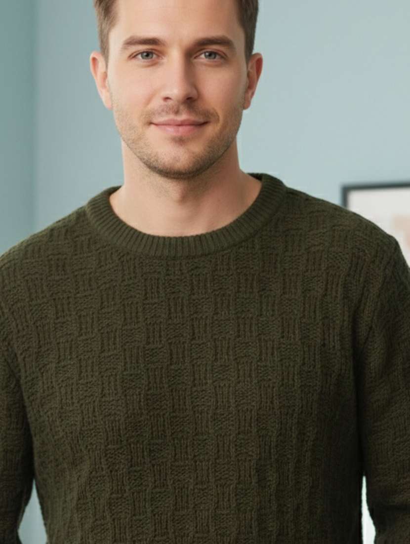 men self design long sleeve regular fit pullover - 22361907 -  Standard Image - 4