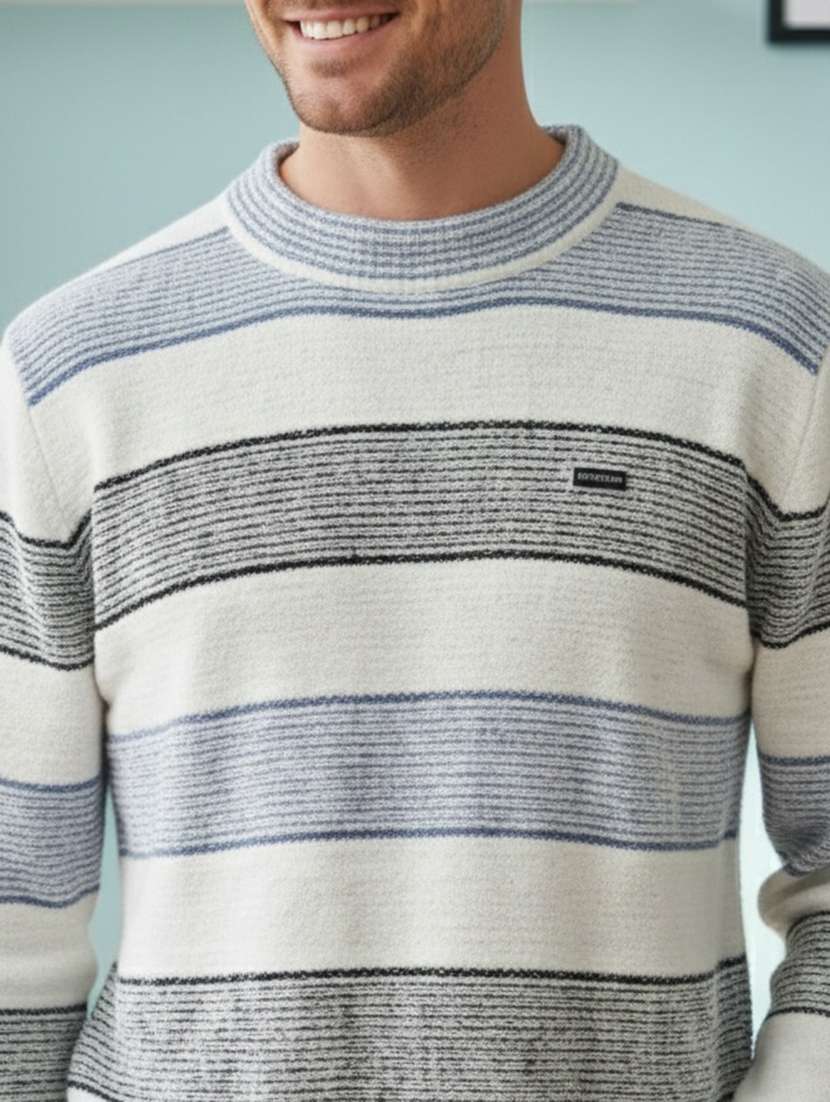 men striped long sleeve regular fit pullover - 22361910 -  Standard Image - 4