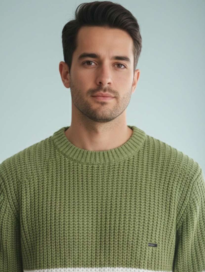 men striped long sleeve regular fit pullover - 22361912 -  Standard Image - 4