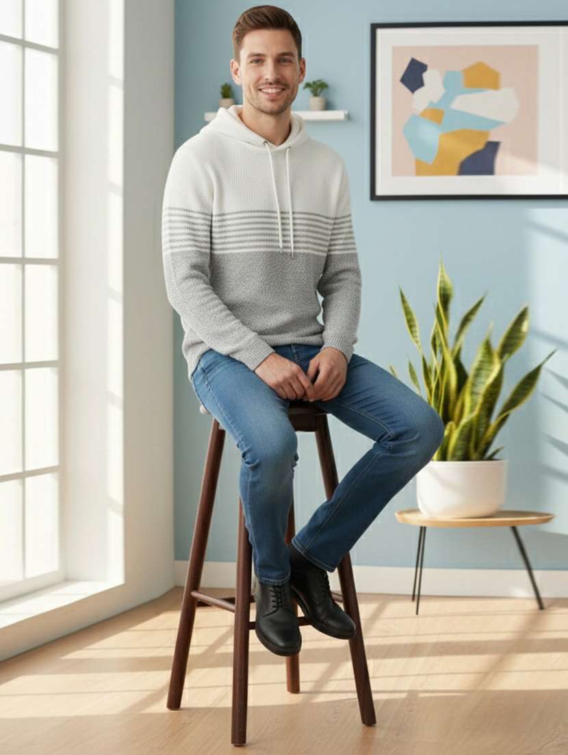 men striped long sleeve regular fit pullover - 22361916 -  Standard Image - 1