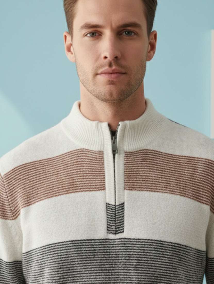men striped long sleeve regular fit pullover - 22361917 -  Standard Image - 4
