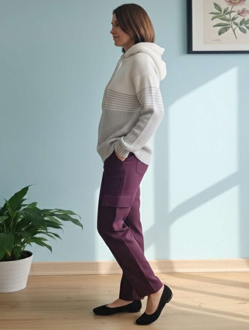 women self designed long sleeve hooded sweatshirt - 22361920 -  Standard Image - 1