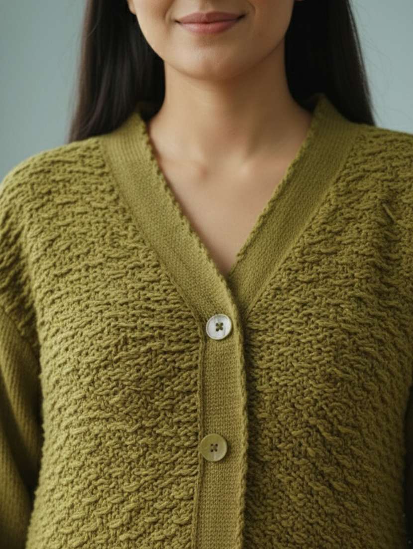 women self designed long sleeve cardigan - 22361926 -  Standard Image - 4