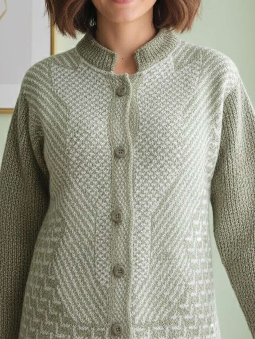 women self designed long sleeve cardigan - 22361930 -  Standard Image - 4