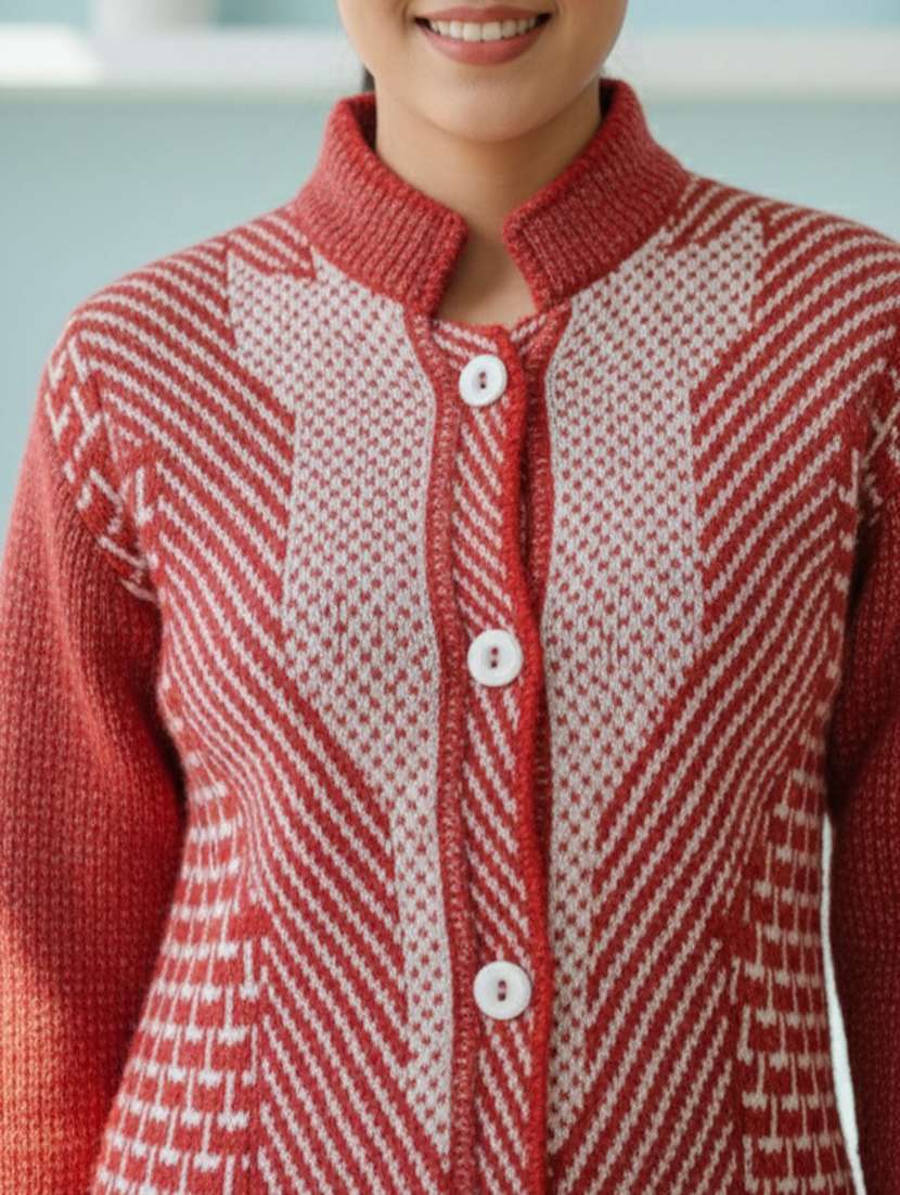 women self designed long sleeve cardigan - 22361931 -  Standard Image - 4