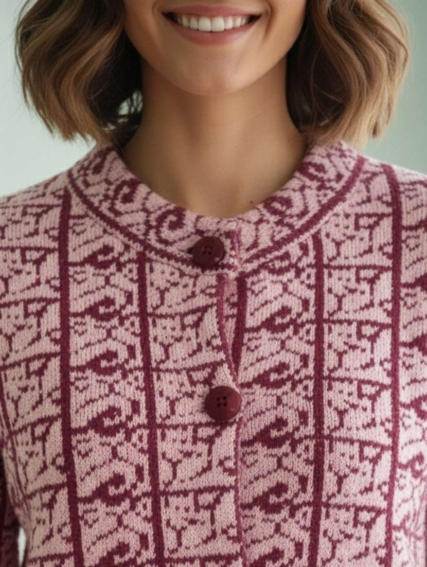 women self designed long sleeve cardigan - 22361941 -  Standard Image - 4