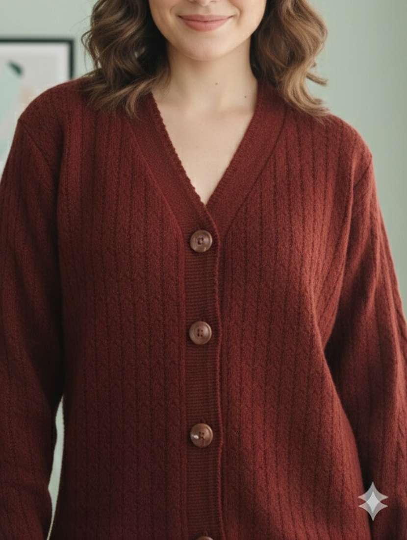 women self designed long sleeve cardigan - 22361947 -  Standard Image - 4