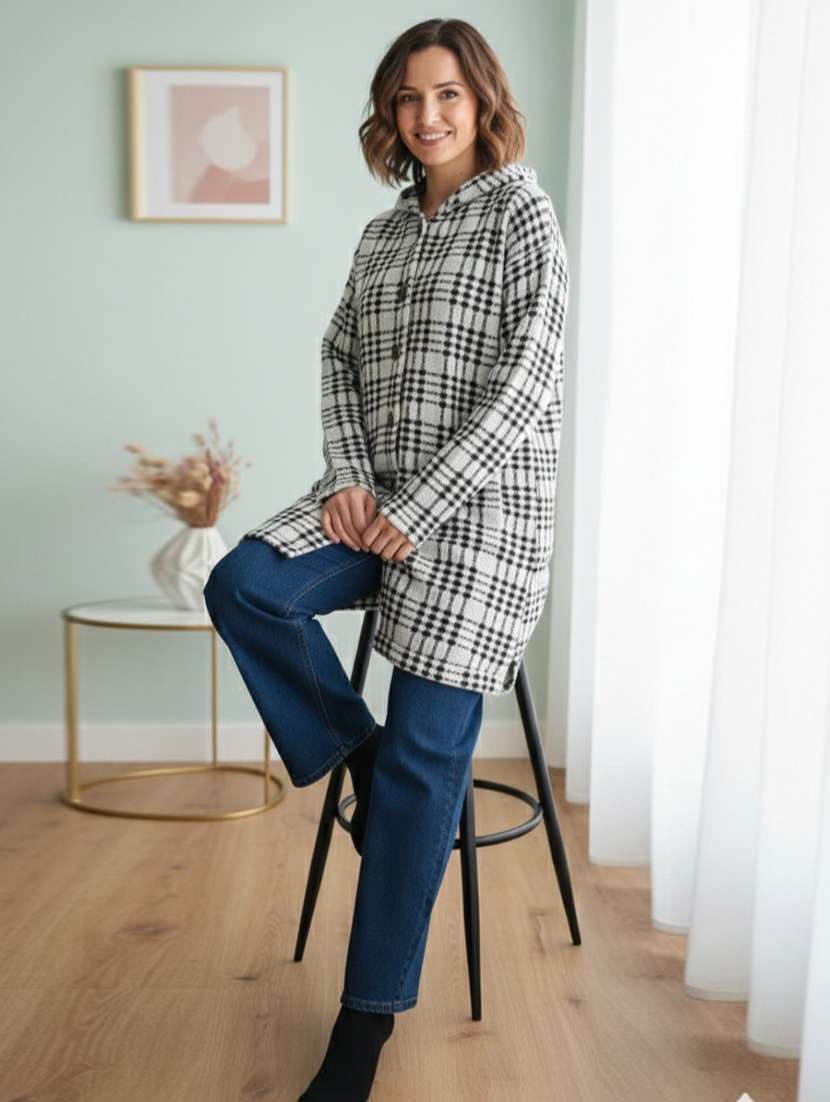 women self designed long sleeve cardigan - 22361951 -  Standard Image - 1