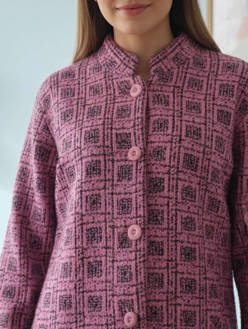 women self designed long sleeve cardigan - 22361957 -  Standard Image - 4