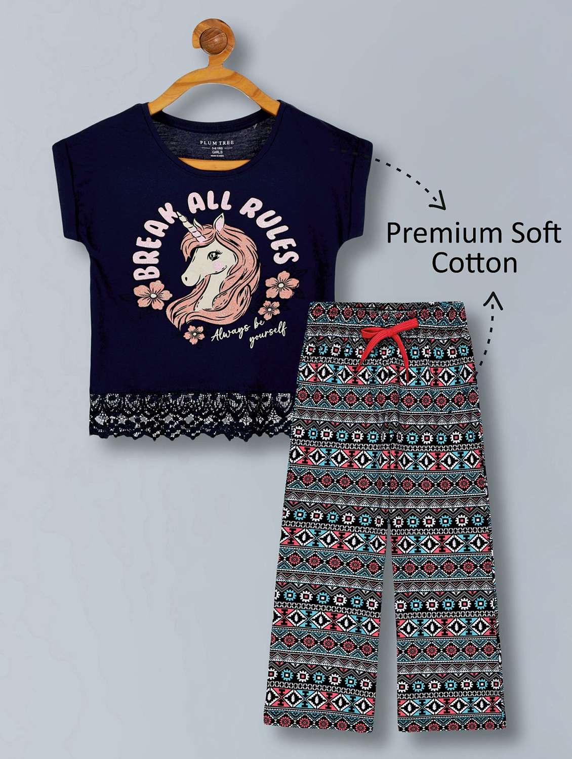 girls printed top and palazzo full length set - 22362075 -  Standard Image - 1