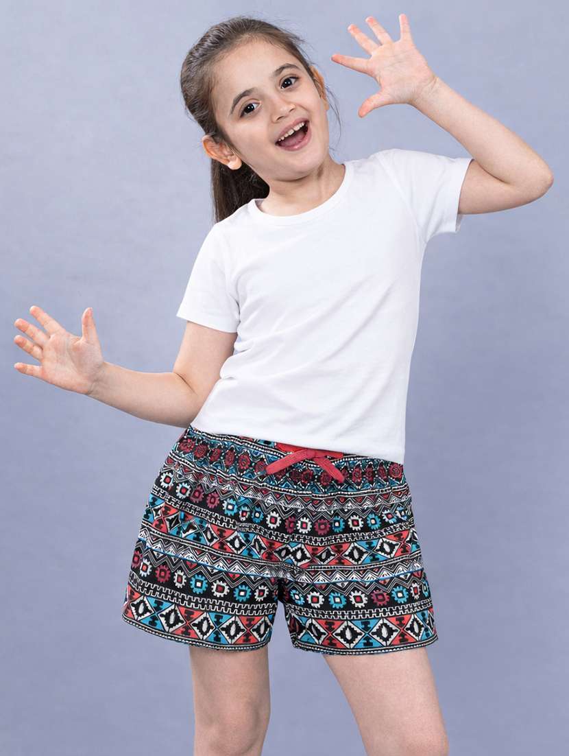 girls pack of 2 printed mid rise shorts  - 22362080 -  Standard Image - 6