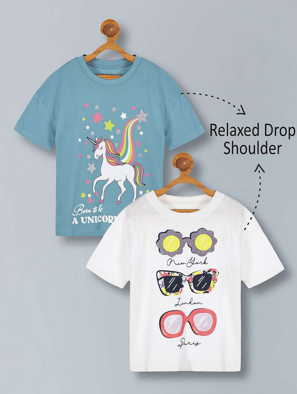 girls pack of 2 printed short sleeve tee - 22362081 -  Standard Image - 1