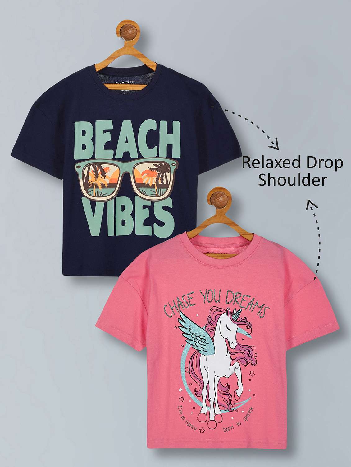 girls pack of 2 printed short sleeve tee - 22362082 -  Standard Image - 1