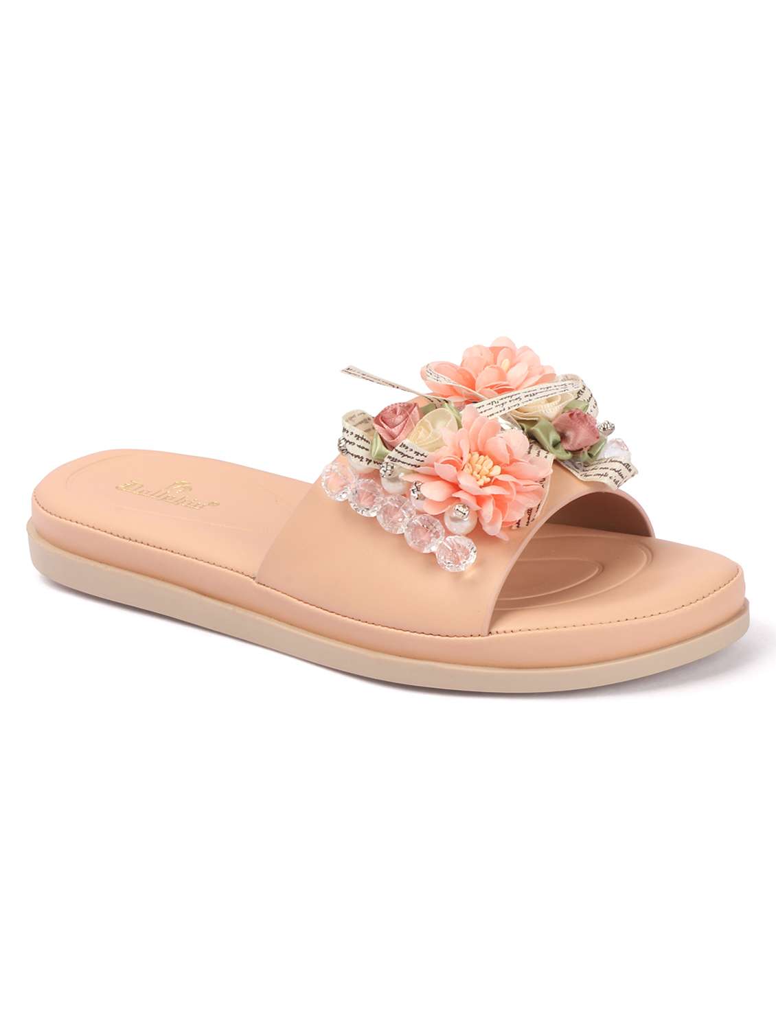 women peach slip on sandal - 22362138 -  Standard Image - 1