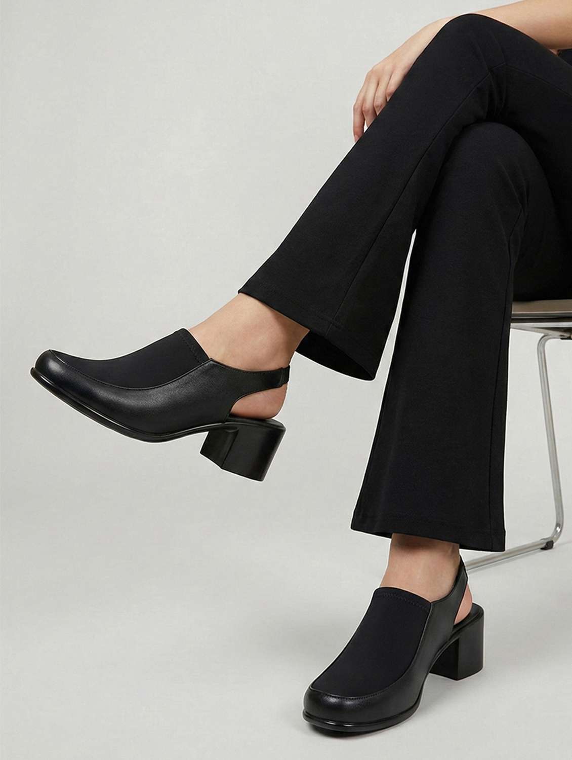women solid back strap block heel - 22362139 -  Standard Image - 4