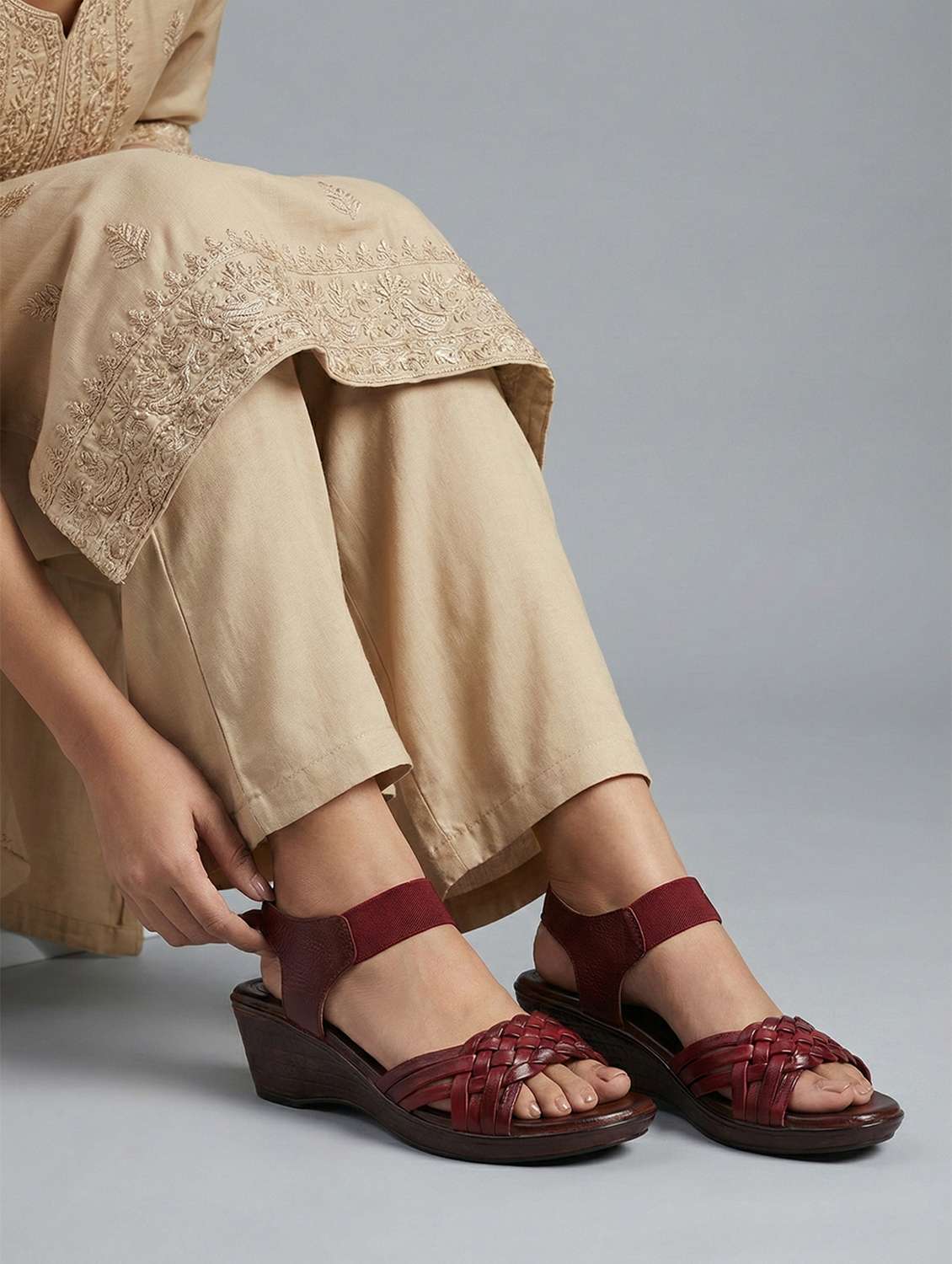 women solid ankle strap wedges - 22362147 -  Standard Image - 4