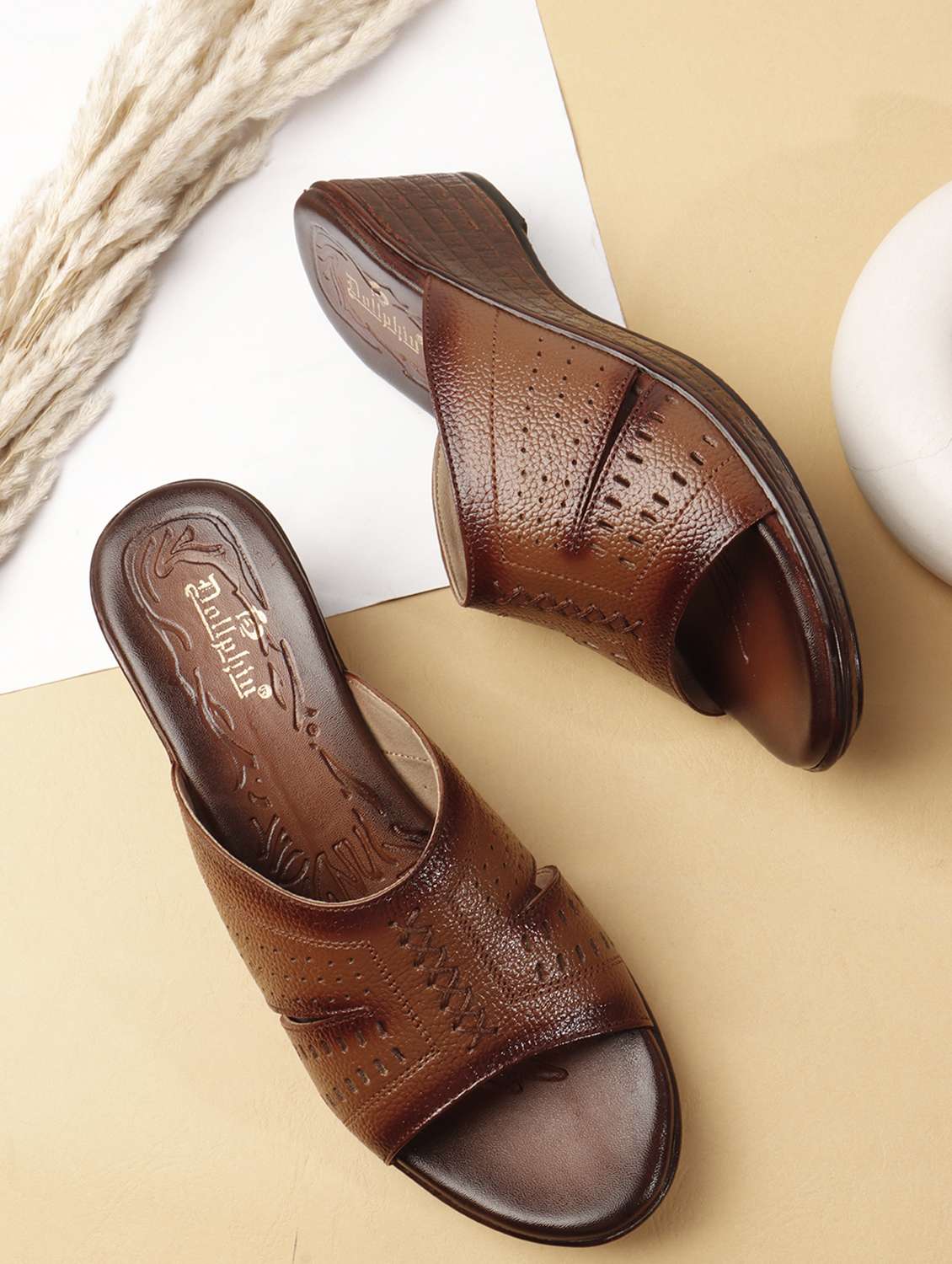 women solid slip on wedges