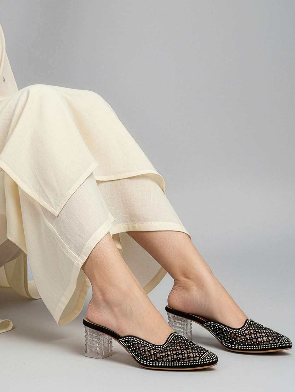 women slip on block heel mules - 22362151 -  Standard Image - 4