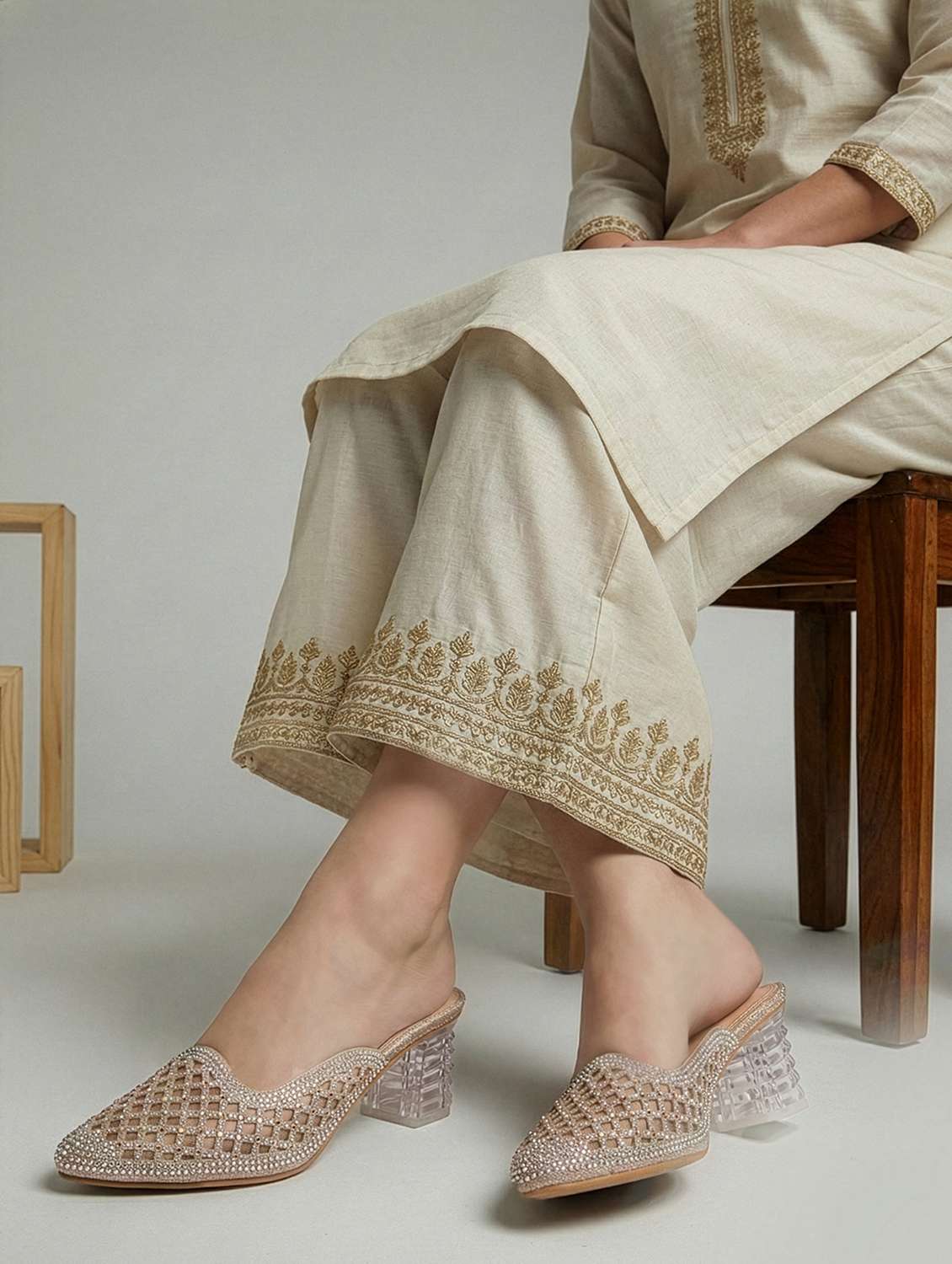 women slip on block heel mules - 22362153 -  Standard Image - 4
