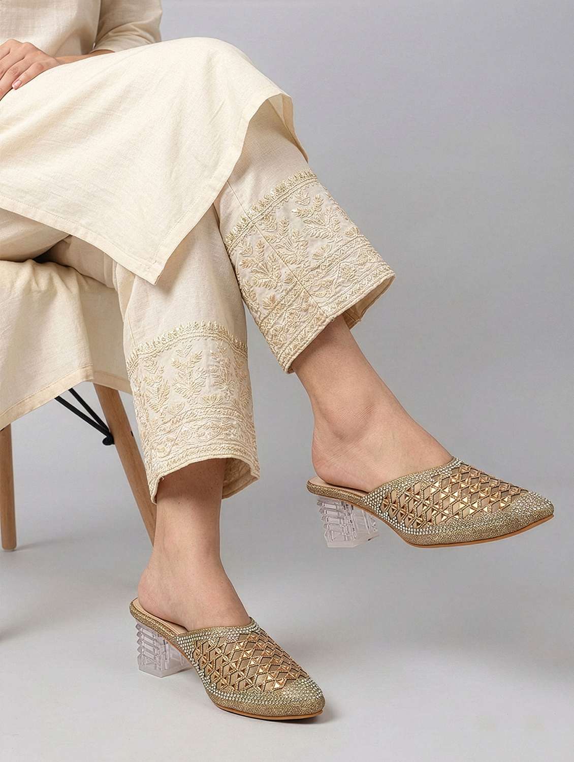 women slip on block heel mules - 22362154 -  Standard Image - 4