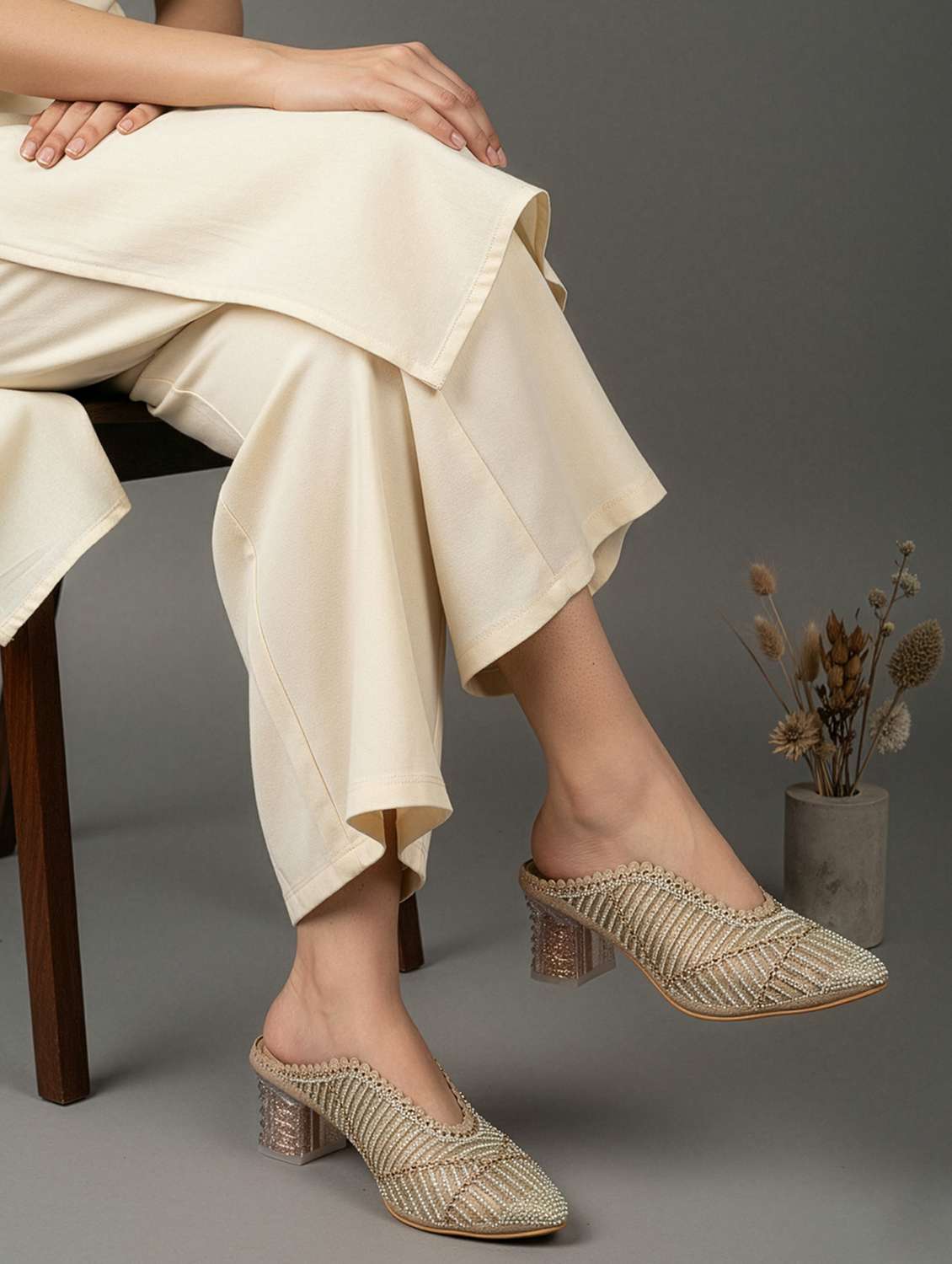 women slip on block heel mules - 22362159 -  Standard Image - 4