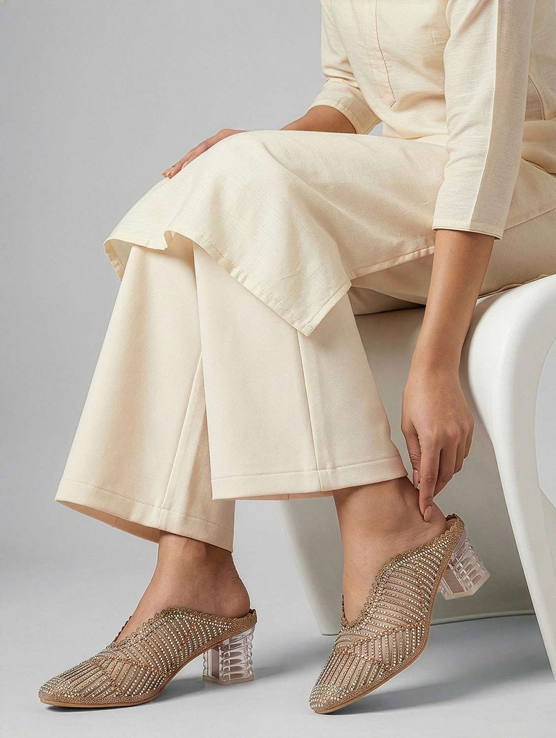 women slip on block heel mules - 22362161 -  Standard Image - 4