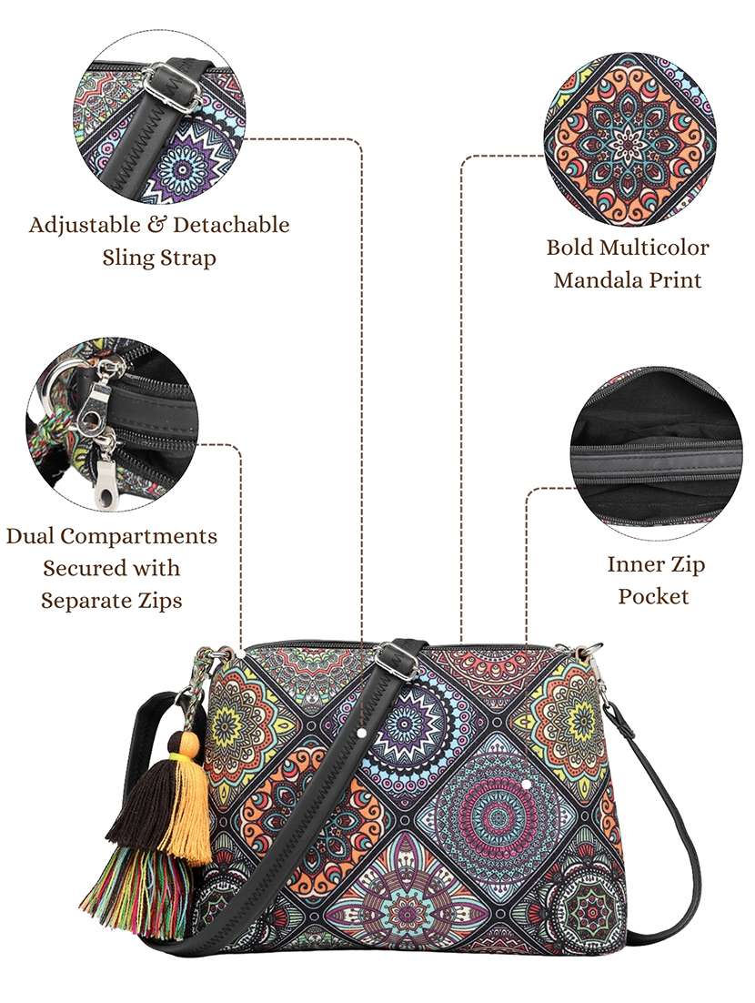 women printed sling bag - 22362173 -  Standard Image - 4