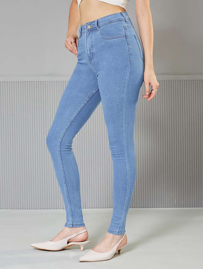 women solid high rise slim fit jeans - 22362181 -  Standard Image - 1