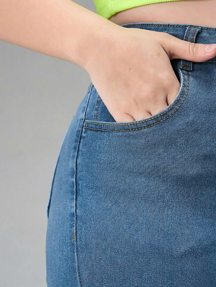 womne plus size solid high rise slim fit jeans - 22362183 -  Standard Image - 4