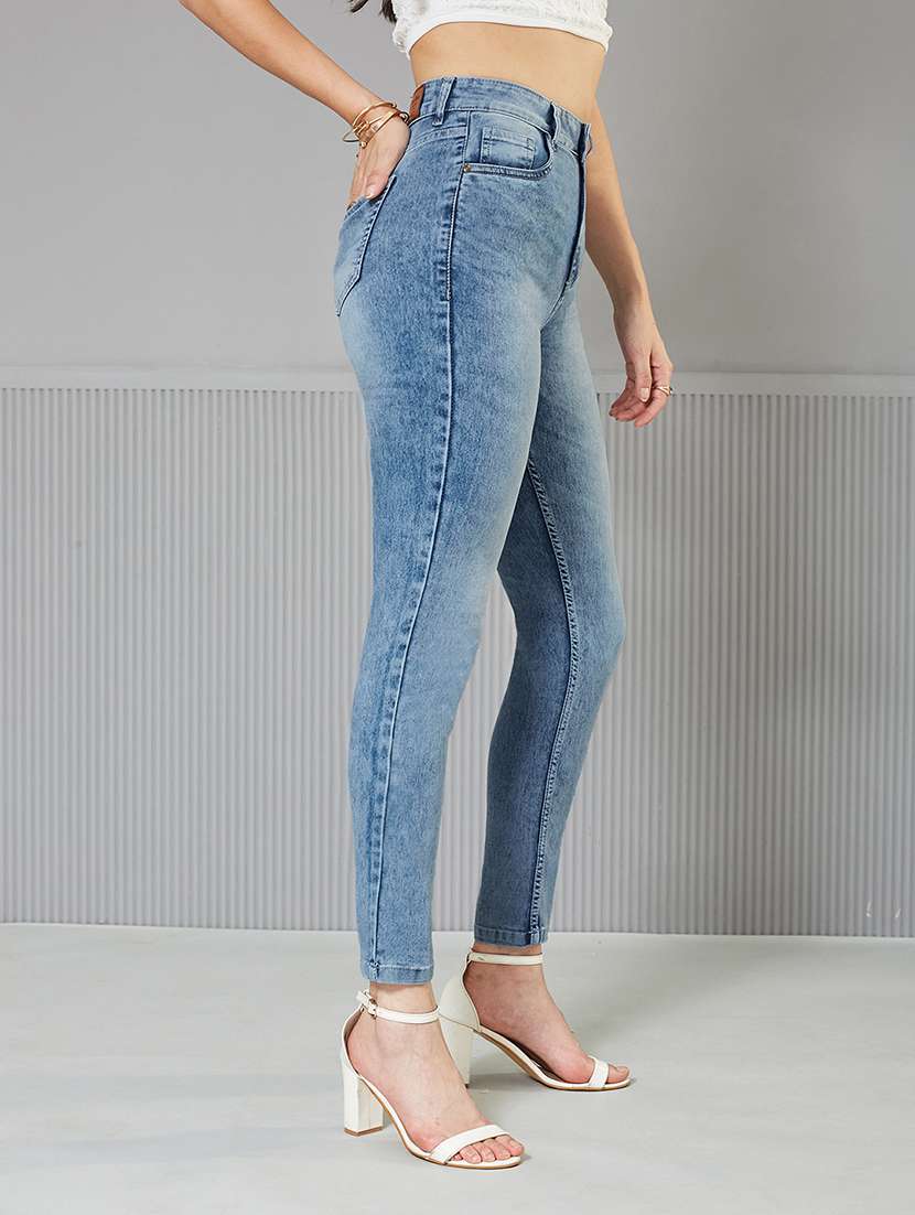 women solid high rise slim fit jeans - 22362184 -  Standard Image - 1
