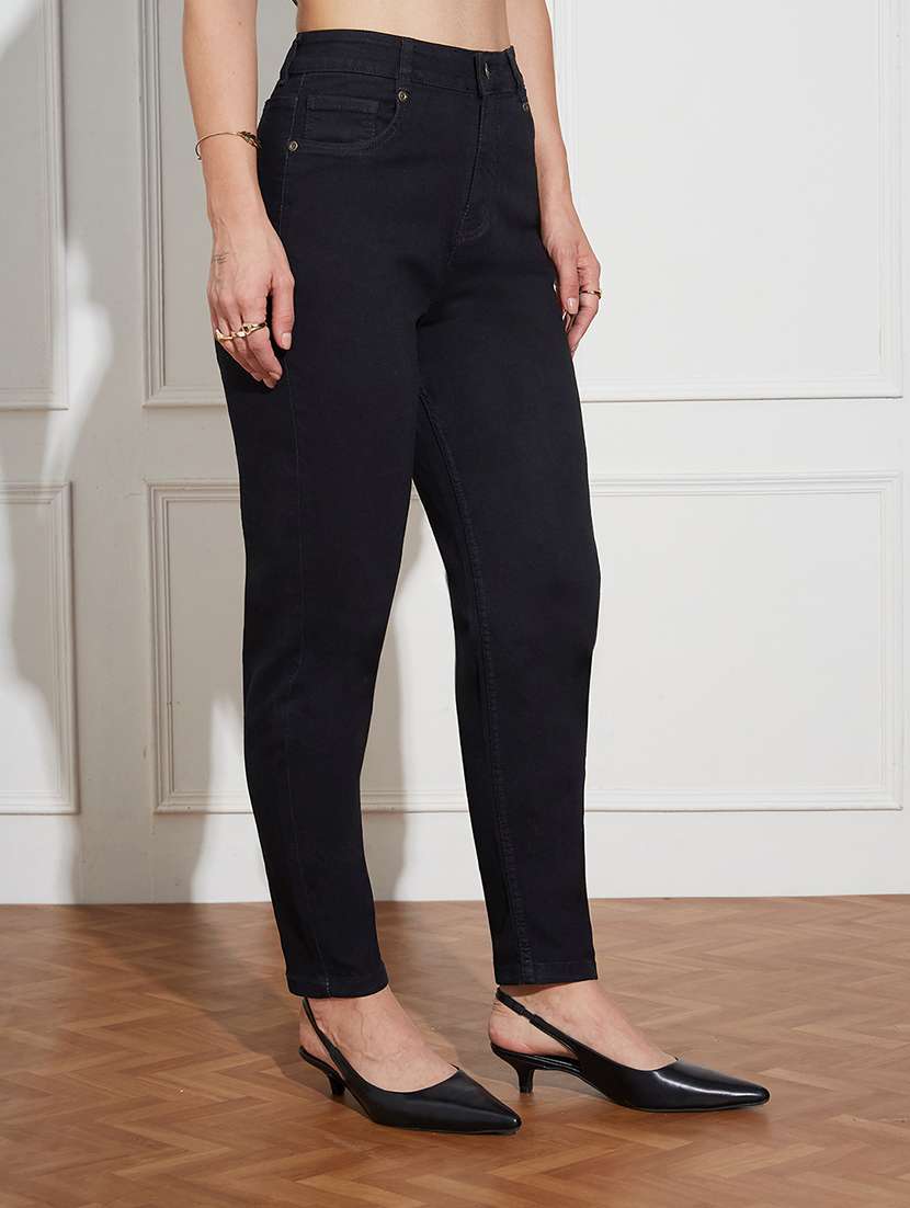 women solid high rise slim fit jeans - 22362187 -  Standard Image - 1