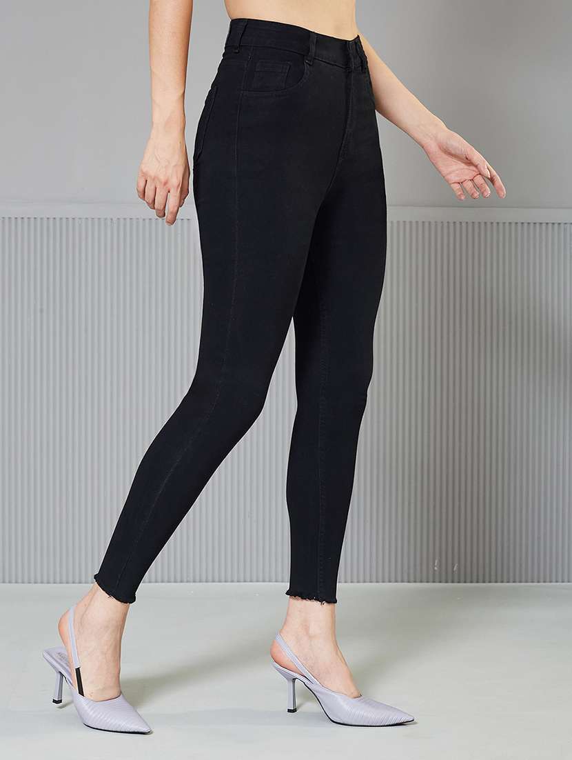 women solid high rise slim fit jeans - 22362188 -  Standard Image - 1