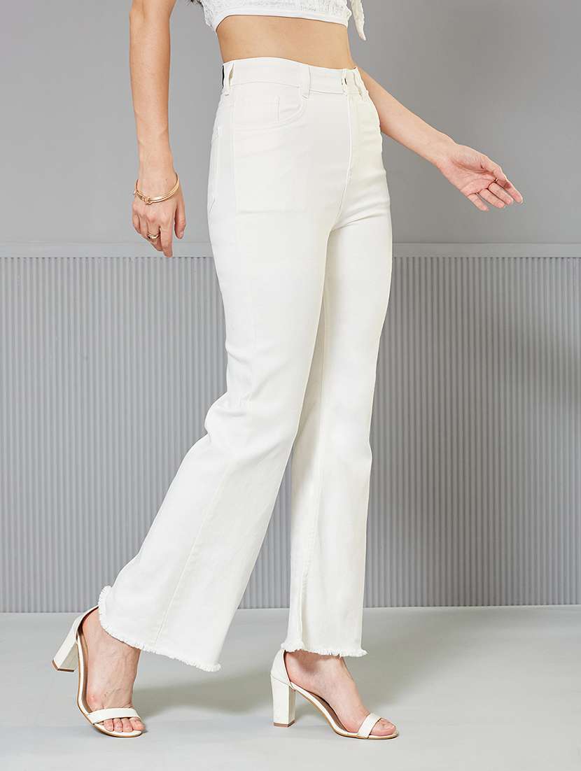 women solid high rise bootcut jeans - 22362192 -  Standard Image - 1