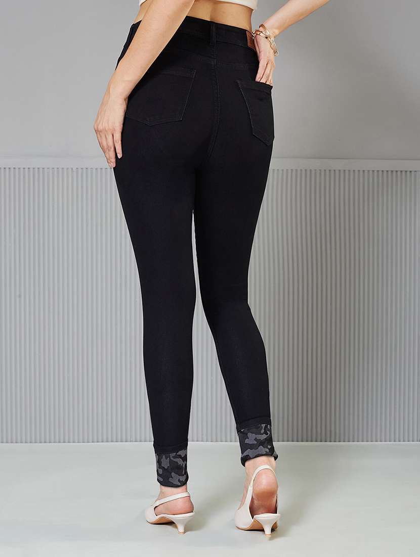 women solid high rise slim fit jeans - 22362193 -  Standard Image - 4