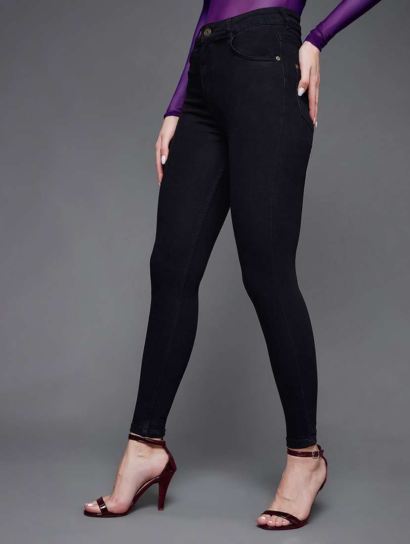 women solid high rise skinny fit jeans - 22362206 -  Standard Image - 1