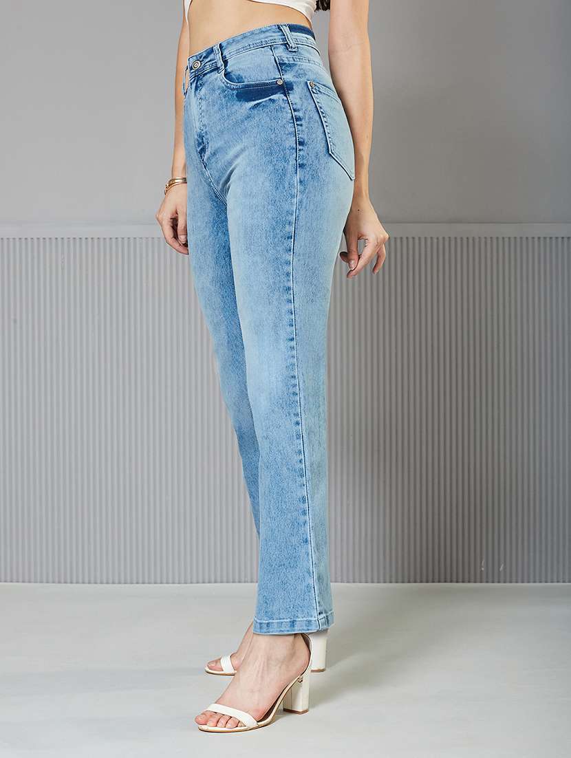 women solid high rise bootcut jeans - 22362210 -  Standard Image - 1
