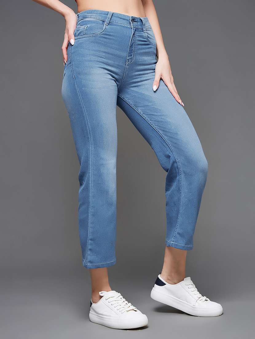 women solid high rise bootcut jeans - 22362212 -  Standard Image - 1