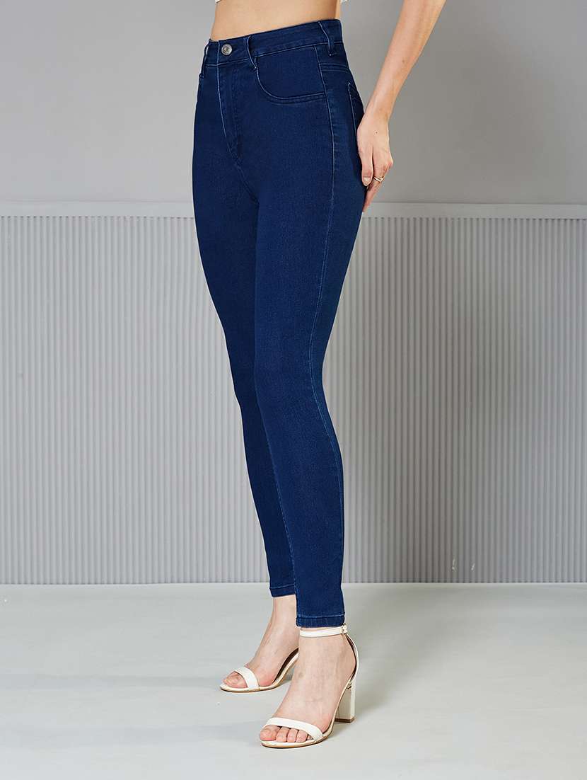 women solid high rise skinny fit jeans - 22362215 -  Standard Image - 1
