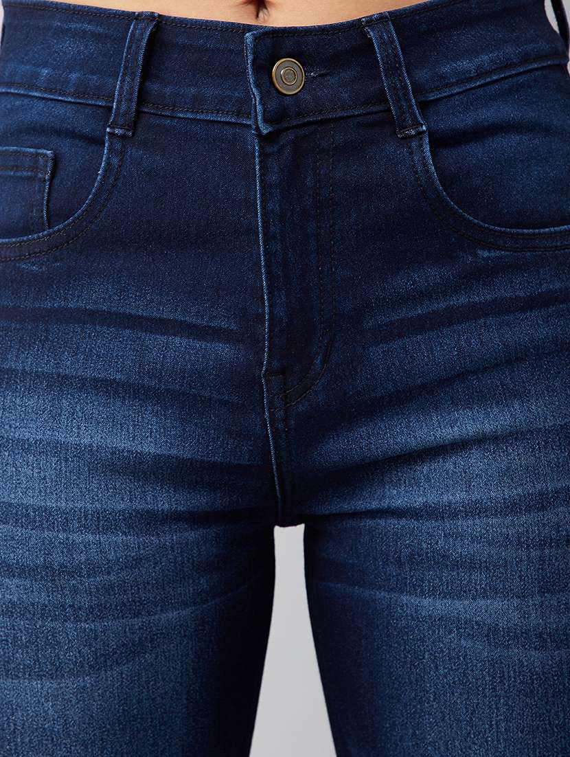 women solid high rise bootcut jeans - 22362218 -  Standard Image - 4