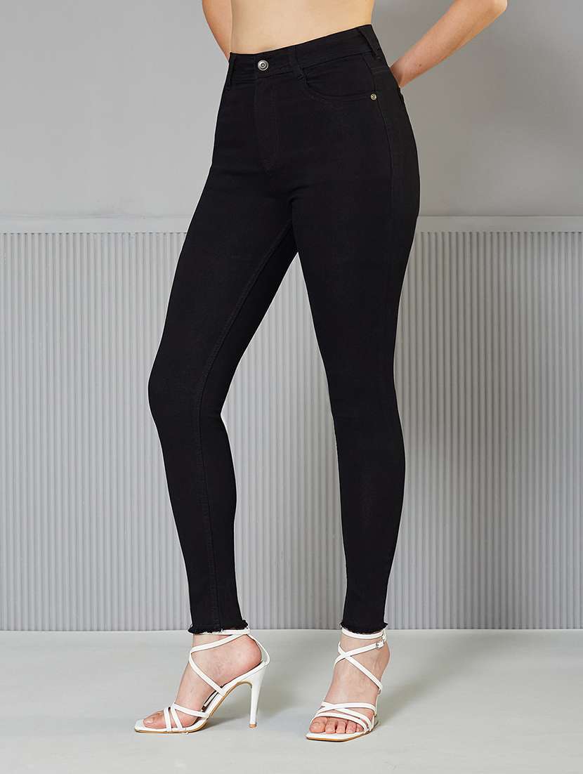 women solid high rise skinny fit jeans - 22362227 -  Standard Image - 1