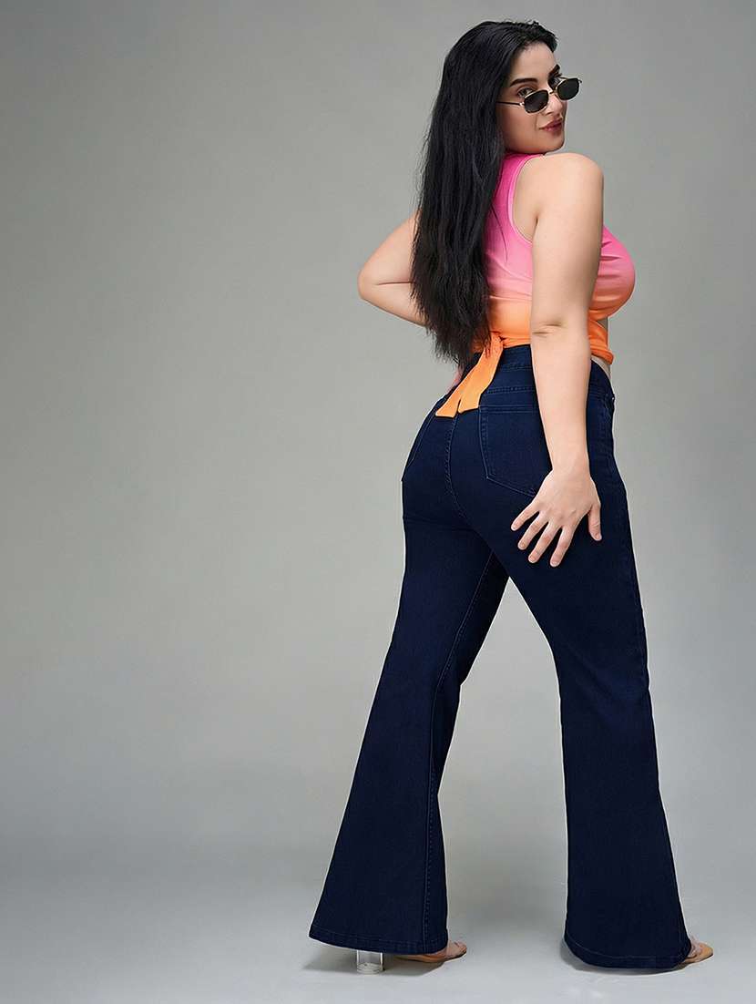 womne plus size solid high rise bootcut jeans - 22362229 -  Standard Image - 4