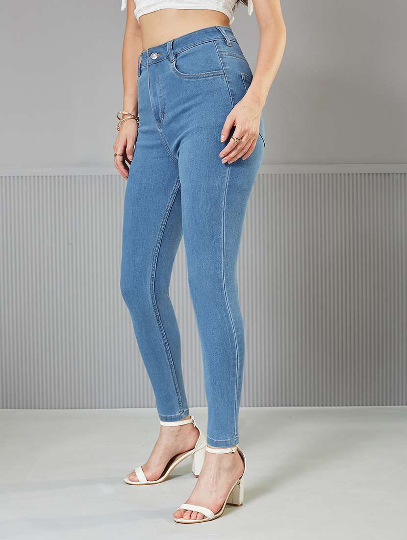 women solid high rise skinny fit jeans - 22362234 -  Standard Image - 1