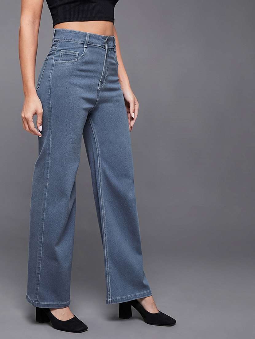 women solid high rise bootcut jeans - 22362239 -  Standard Image - 1